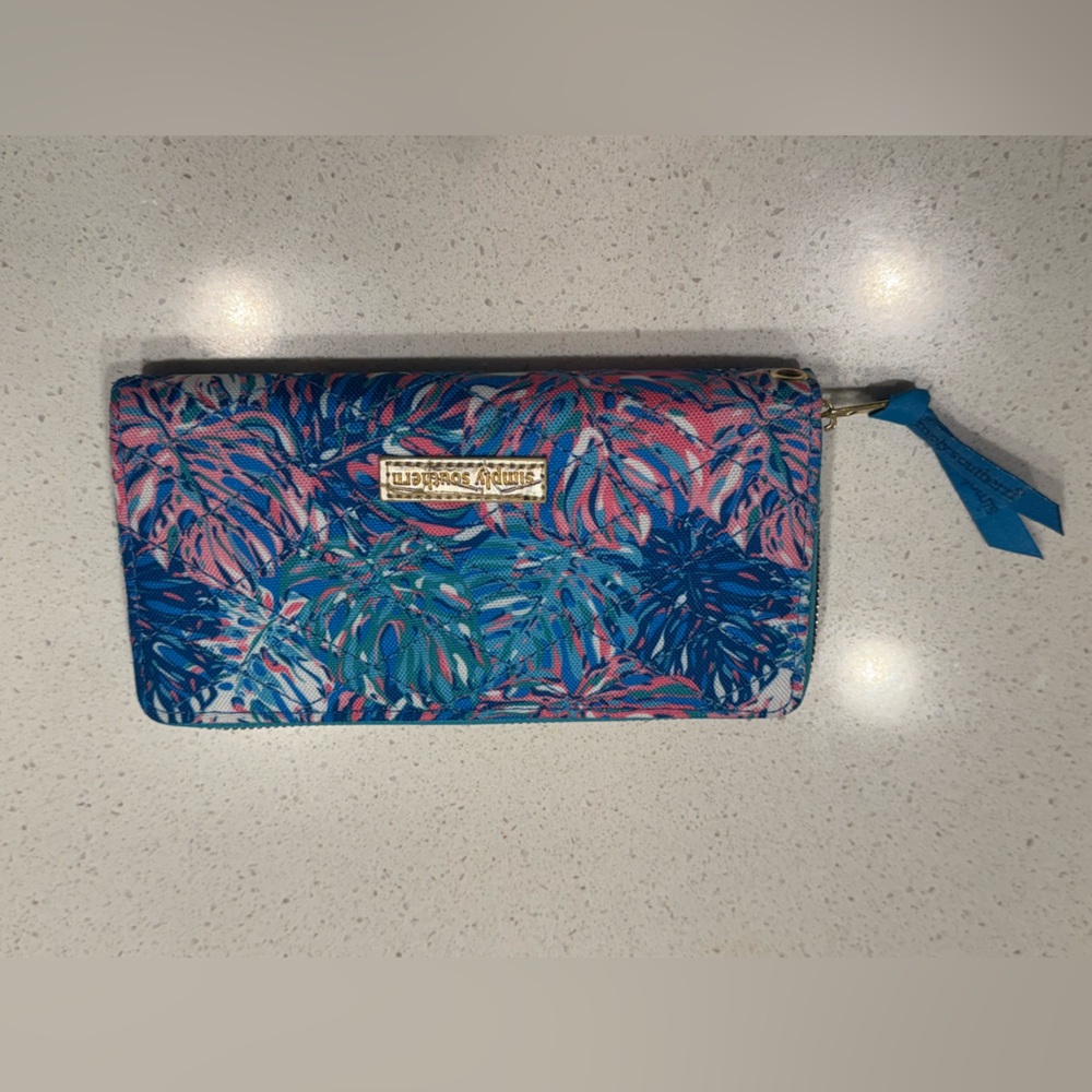 Simply Southern Blue and Pink Floral Wallet
